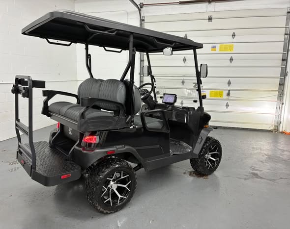 Gas vs electric golf cart – Denago Nomad XL Lithium Golf Cart – Black, Lifted, Street Legal