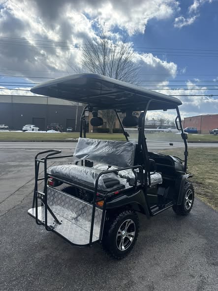 TrailMaster Taurus 200 gas golf cart rear with diamond-plate footrest