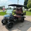 black-verdi-aspen-s4-lithium-golf-cart-1 black Verdi Aspen S4 lithium golf cart with cognac seats, front angle