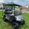 charcoal-ezgo-rxv-gas-golf-cart-2 front view of the charcoal EZGO RXV gas cart and tinted windshield