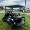 charcoal-ezgo-rxv-gas-golf-cart-4 charcoal EZGO RXV gas golf cart rear angle with two-tone seats