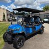 light blue 2026 ICON i60LX lithium golf cart front angle