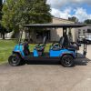 light blue ICON i60LX lithium golf cart side profile seating six
