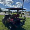 red 2022 ICON i40L rear flip seat and grab bar view