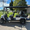 silver ICON i60LX lithium golf cart side profile seating six