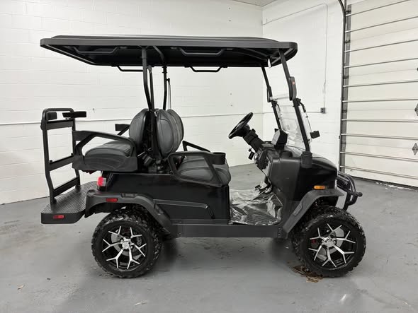 Street legal golf cart Ohio – Denago Nomad XL Lithium Golf Cart – Black, Lifted, Street Legal