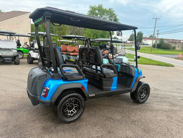 Used golf cart checklist – 2026 ICON i40FX Lithium Golf Cart – Blue, Forward-Facing 4 Passenger