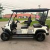 white-verdi-aspen-f4-lithium-golf-cart-4 side profile of white 2026 Verdi Aspen F4 forward-facing golf cart